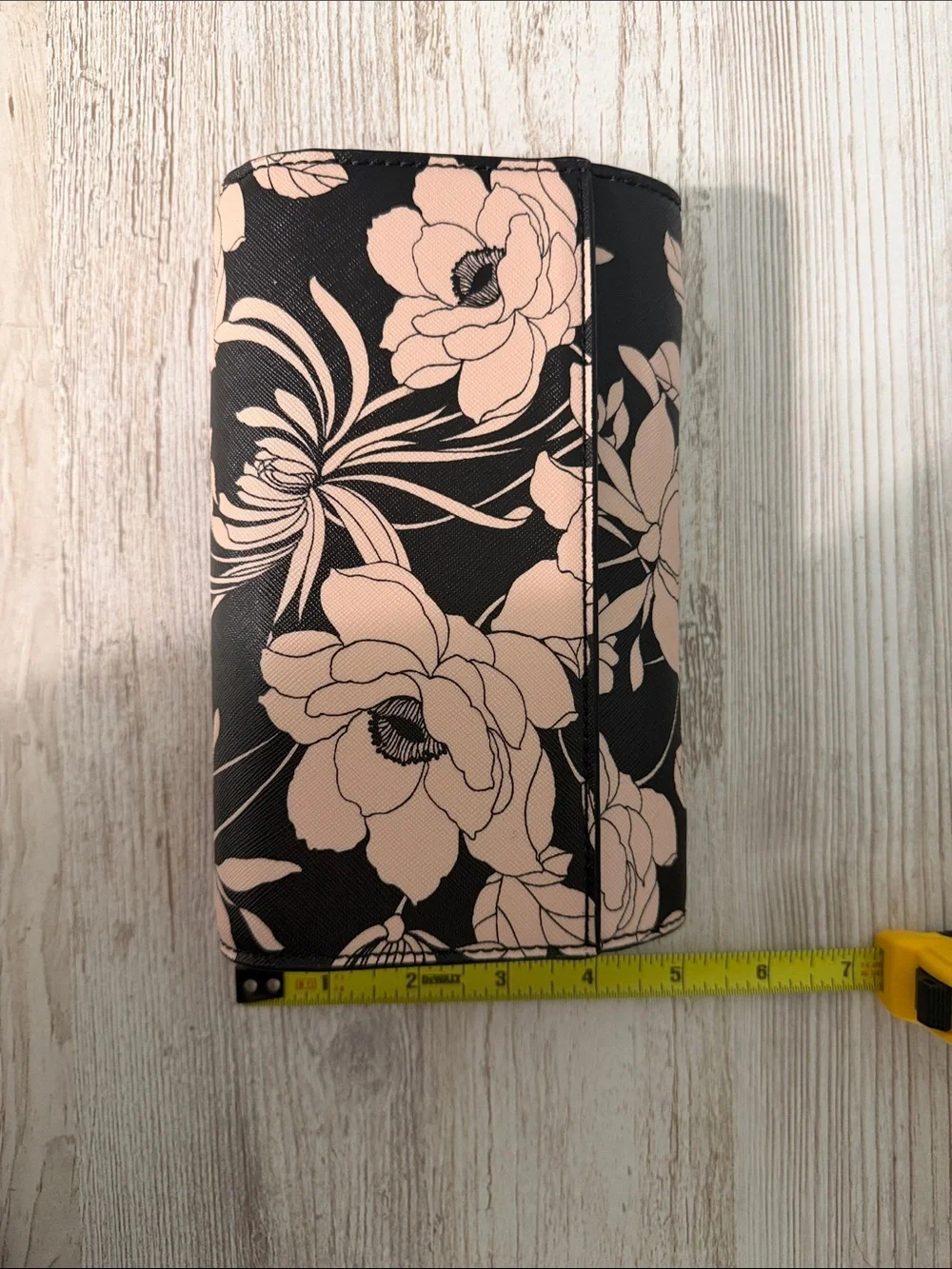 kate spade Black with Blush Floral Continental Wallet
